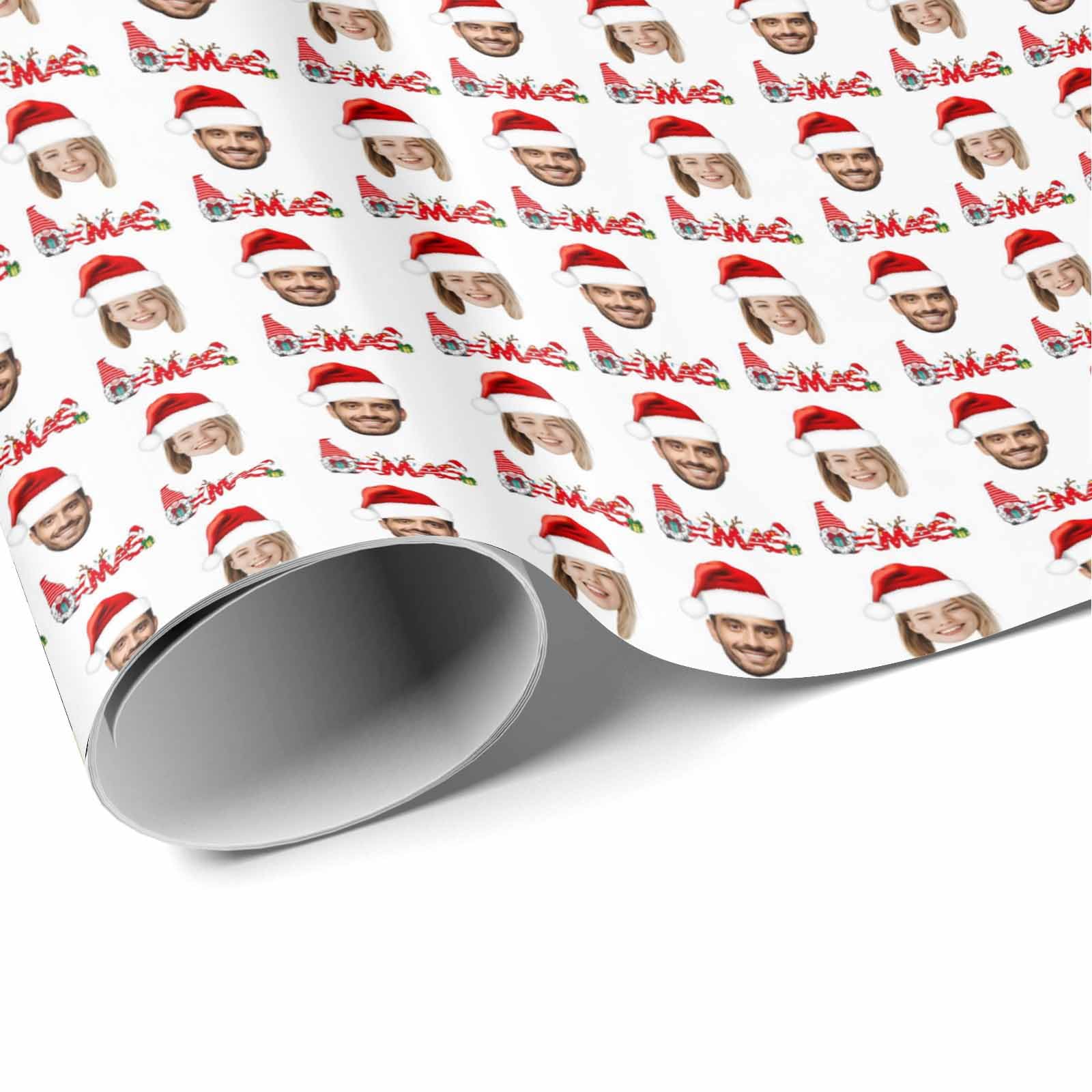 MyPupSocks Personalized Wrapping Paper for Christmas, Wrap Paper with Photo, Custom Picture Winter Holiday Wrapping Paper Roll for Boys Girls Kids Festival Winter Holiday 58x23