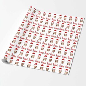 MyPupSocks Personalized Wrapping Paper for Christmas, Wrap Paper with Photo, Custom Picture Winter Holiday Wrapping Paper Roll for Boys Girls Kids Festival Winter Holiday 58x23