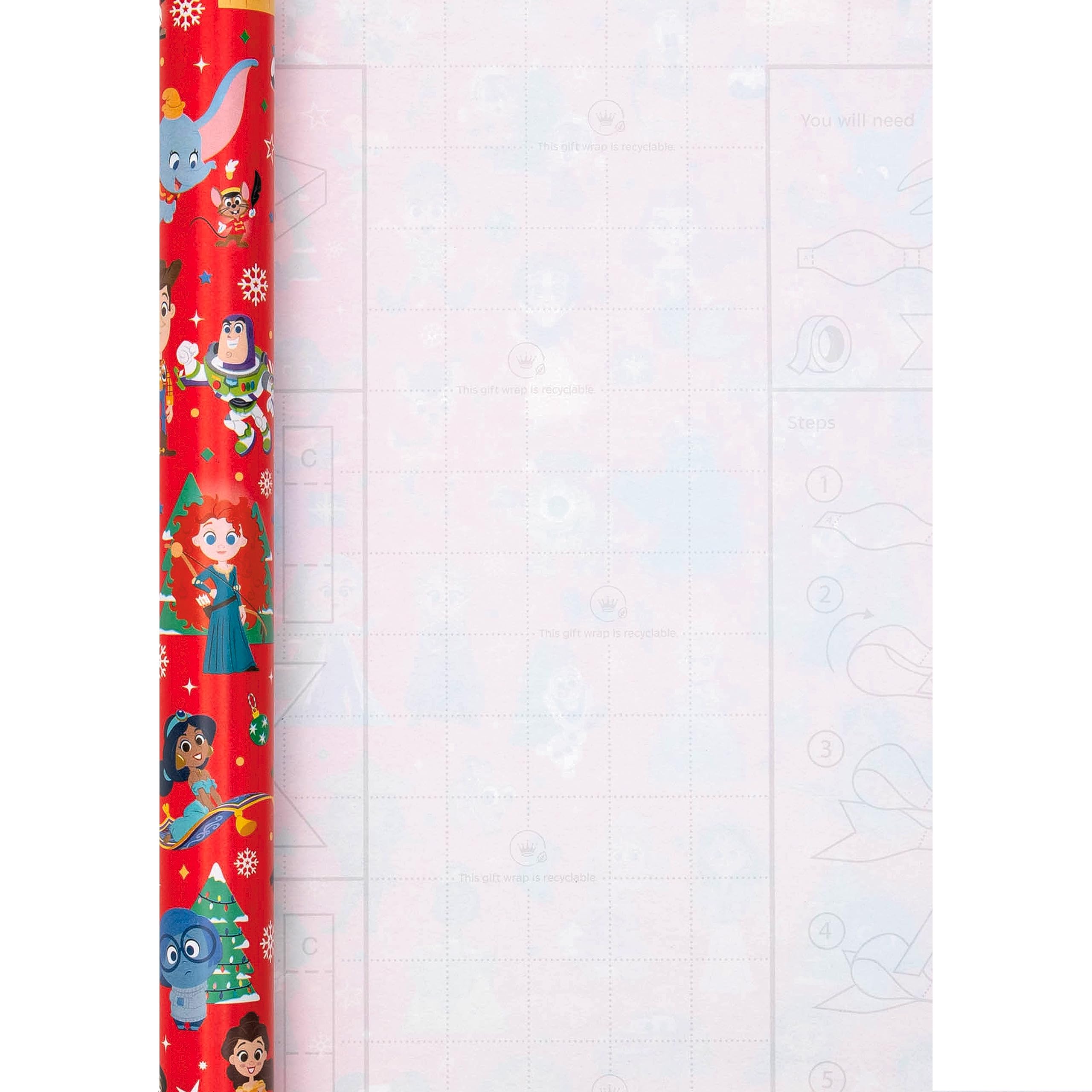 Hallmark 12m Multipack Christmas Wrapping Paper - 3 Rolls in Red Disney 100 Design