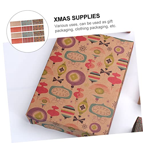 SOLUSTRE 24 Pcs Kraft Wrapping Paper Kraft Paper Gift Wrap Holiday Wrapping Paper Present Wrapping Paper Flower Brown Paper Wrapping Paper Festival Packing Paper Thicken Party Supplies