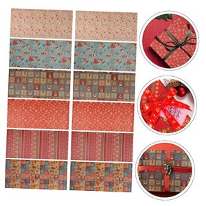 SOLUSTRE 24 Pcs Kraft Wrapping Paper Kraft Paper Gift Wrap Holiday Wrapping Paper Present Wrapping Paper Flower Brown Paper Wrapping Paper Festival Packing Paper Thicken Party Supplies
