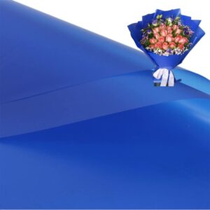 leoyoubei 20 sheets flower bouquets wrapping paper,waterproof frosted gift packaging paper,gift box packaging,packaged on both sides paper bundle florist bouquet wraps material 22.8” (royal blue)