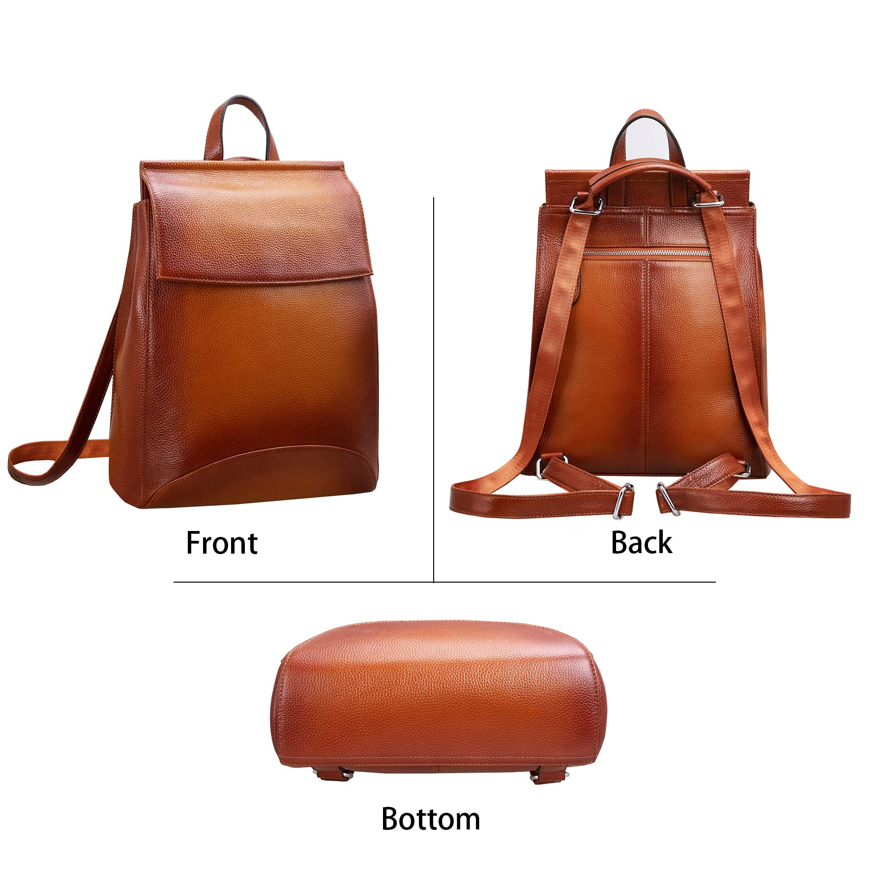HESHE Leather Backpack for Women Fashion Convertible Backpack Purse Designer Handbags Anti Theft Rucksack for Travel