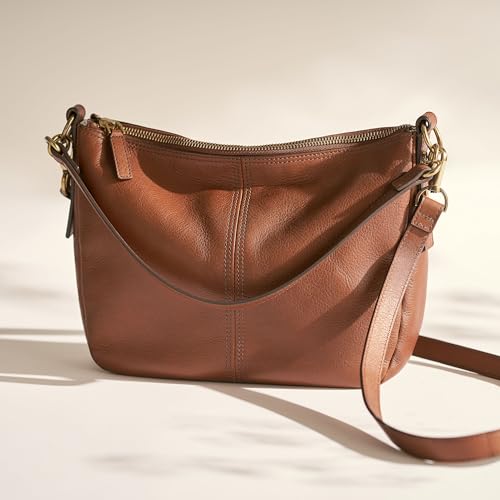 Fossil Women's Jolie Leather Crossbody Purse Handbag, Brown (Model: ZB7716200)