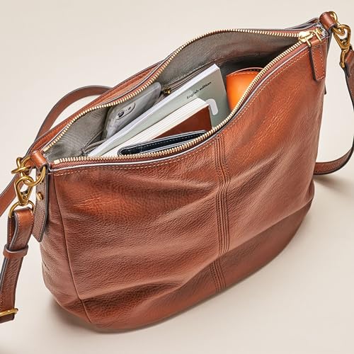 Fossil Women's Jolie Leather Crossbody Purse Handbag, Brown (Model: ZB7716200)