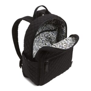 Vera Bradley Women's Cotton Small Backpack, Black - Recycled Cotton, One Size