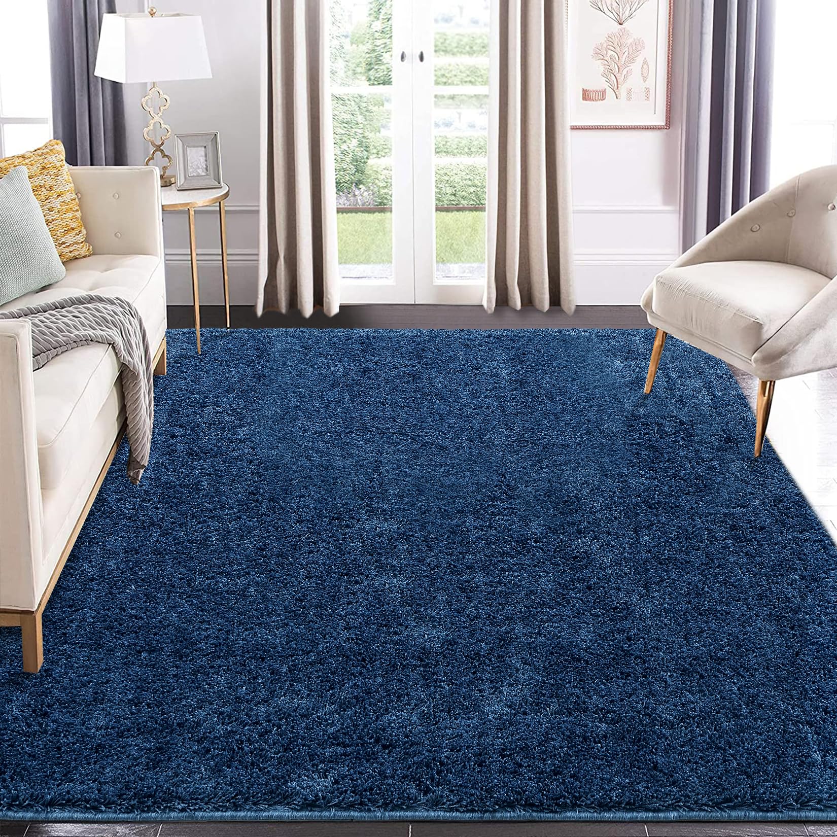 IMINROME Area Rugs for Living Room 5x8 Modern Solid Rug Super Soft Rug Fluffy Shag Large Fuzzy Plush Throw Rug,Large Shaggy Floor Big Carpets for Bedroom Kids Home Decor