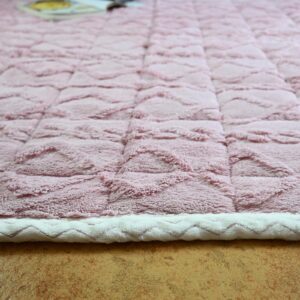 Beyeutao Pink Large Area Rugs for Bedroom Living Room 4x6.6 Feet Velvet Fluffy Rug Non-Skid Rug Large Shaggy Carpets Mattress Pad Kids Play Carpets Bedside Rug Home Decor.