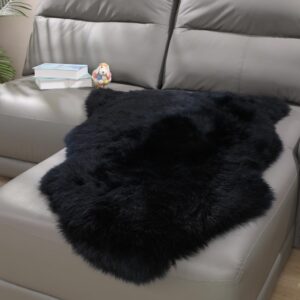 Soft Genuine Fluffy Sheepskin Rugs, Plush Wool Fur Area Irregular Rugs for Bedroom Living Room Decors Carpet Sofa Chair Cover Side of The Bed Couch Bench Pet Dog Pray Cushion Mat