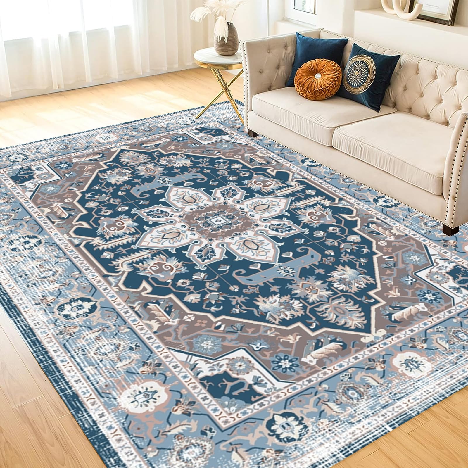 Area Rug Living Room Carpet 1.5x2.5ft Large Soft Fluffy Geometric Washable Bedroom Rugs Dining Room Home Office Kitchen - Silk Velvet