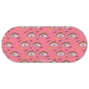 Tavisto Pinky Pig Fluffy Oval Shaggy Rugs for Bedroom Aesthetic Plush Floor Mat - Soft and Absorbent - Ideal for Living Room,Home Decor, and Playrooms