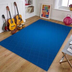 blue cool checkered area rugs for kitchen 3x4ft/36x48in/90x120cm, living room bedroom area rug fluffy plush high pile carpet