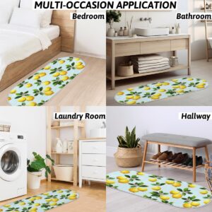 Lemon Tree Stripe Oval Rug Small Rugs for Bedroom Aesthetic Bedside Bedroom Rug Soft Shag Runner Carpet Modern Fluffy Nursery Area Rugs Home Decor 1.64 x 4 Feet