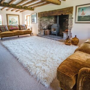 Super Plush Flokati Rugs in Popular Sizes | Plush 3000gsm Weight | Soft and Fluffy 3.5" Pile | Excellent Quality | 100% Organic Wool | Shaggy Wool Off White Area Rug (9' x 12')