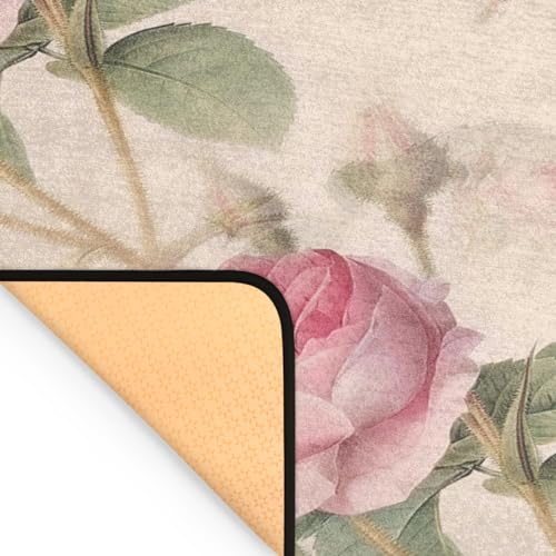 Watercolor Rose Paint Area Rug for Bedroom Living Room 3.2 x 5 Feet Soft Fluffy Indoor Floor Carpet Non-Slip Washable Modern Rugs for Dorm Nursery Kids Room Home Decor