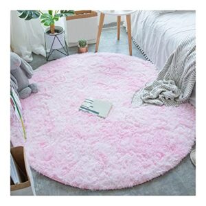 ECYC Ltd Fluffy Faux Fur Round Rugs Fuzzy Plush Area Rug Non Slip Shaggy Bedroom Carpet Soft Circle Rug Indoor Area Rugs Fluffy Pet Mat for Bedroom Kids Room Living Room Home Decor, 3.3 x 3.3 Feet