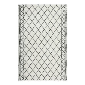 FairOnly Modern Area Rug 4x6 Shag Plush Rug Lattice Fluffy Rug Geometric Rugs for Living Room Bedroom Moroccan Carpet Low-Pile Indoor Soft Non-Slip Accent Rug Farmhouse Office Home Decor