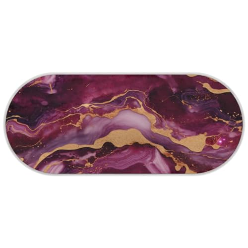 Tavisto The Purple Marble Fluffy Oval Shaggy Rugs for Bedroom Aesthetic Plush Floor Mat - Soft and Absorbent - Ideal for Living Room,Home Decor, and Playrooms