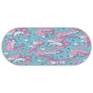 Tavisto Pink Unicorn Fluffy Oval Shaggy Rugs for Bedroom Aesthetic Plush Floor Mat - Soft and Absorbent - Ideal for Living Room,Home Decor, and Playrooms