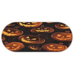 Tavisto Halloween Scary Pumpkins Fluffy Oval Shaggy Rugs for Bedroom Aesthetic Plush Floor Mat - Soft and Absorbent - Ideal for Living Room,Home Decor, and Playrooms