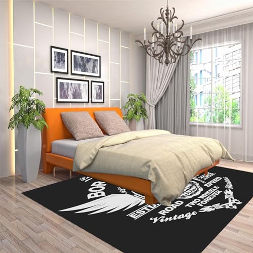 Adern Black Pattern Kitchen mat Rug 3x6ft/36x72in/90x180cm Fluffy Rug for Apartment Dorm Room Essentials for Girls - Plush and Comfortable Rug for College Life