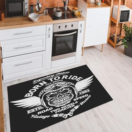 Adern Black Pattern Kitchen mat Rug 3x6ft/36x72in/90x180cm Fluffy Rug for Apartment Dorm Room Essentials for Girls - Plush and Comfortable Rug for College Life