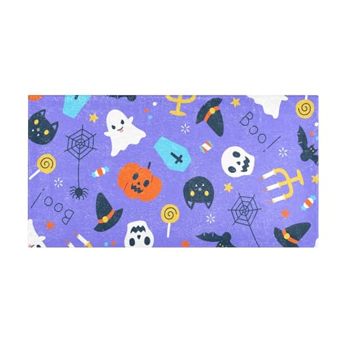 Fluffy Floor Carpet-Halloween Skeleton Cartoon 39x20in Front Door Mat Indoor Machine Washable Carpet,Aesthetic Rug