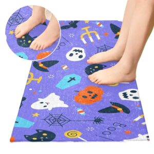 Fluffy Floor Carpet-Halloween Skeleton Cartoon 39x20in Front Door Mat Indoor Machine Washable Carpet,Aesthetic Rug