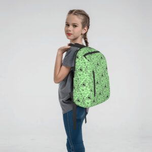 SWEET TANG Backpack Travel, Work Bookbag Aliens Savage Dinosaurs Green Casual Daypacks with Water Bottle Pocket