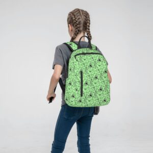 SWEET TANG Backpack Travel, Work Bookbag Aliens Savage Dinosaurs Green Casual Daypacks with Water Bottle Pocket