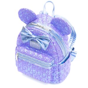 Loungefly Disney Mini Backpack, Minnie Mouse Celebration Iridescent Sequin, Disney Celebration