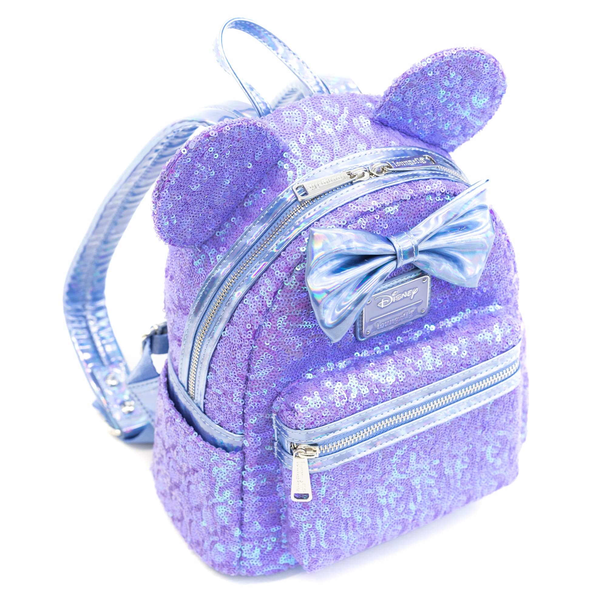 Loungefly Disney Mini Backpack, Minnie Mouse Celebration Iridescent Sequin, Disney Celebration