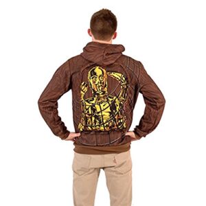 Star Wars Chewbacca & Threepio Fleece Zip Hoodie and Backpack (Small) Brown