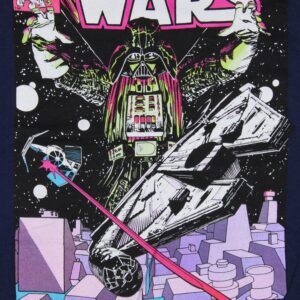 Star Wars Men's Neon Darth Vader Comic Cover Adult T-Shirt Tee (Small)