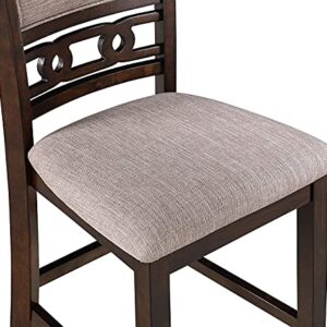 New Classic Furniture Gia 5-Piece Dining Table with Four Chairs, 42" Counter Set, Cherry