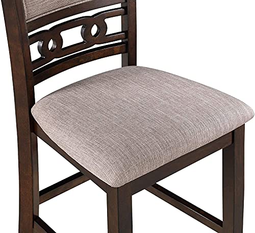 New Classic Furniture Gia 5-Piece Dining Table with Four Chairs, 42" Counter Set, Cherry