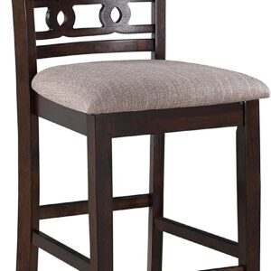 New Classic Furniture Gia 5-Piece Dining Table with Four Chairs, 42" Counter Set, Cherry