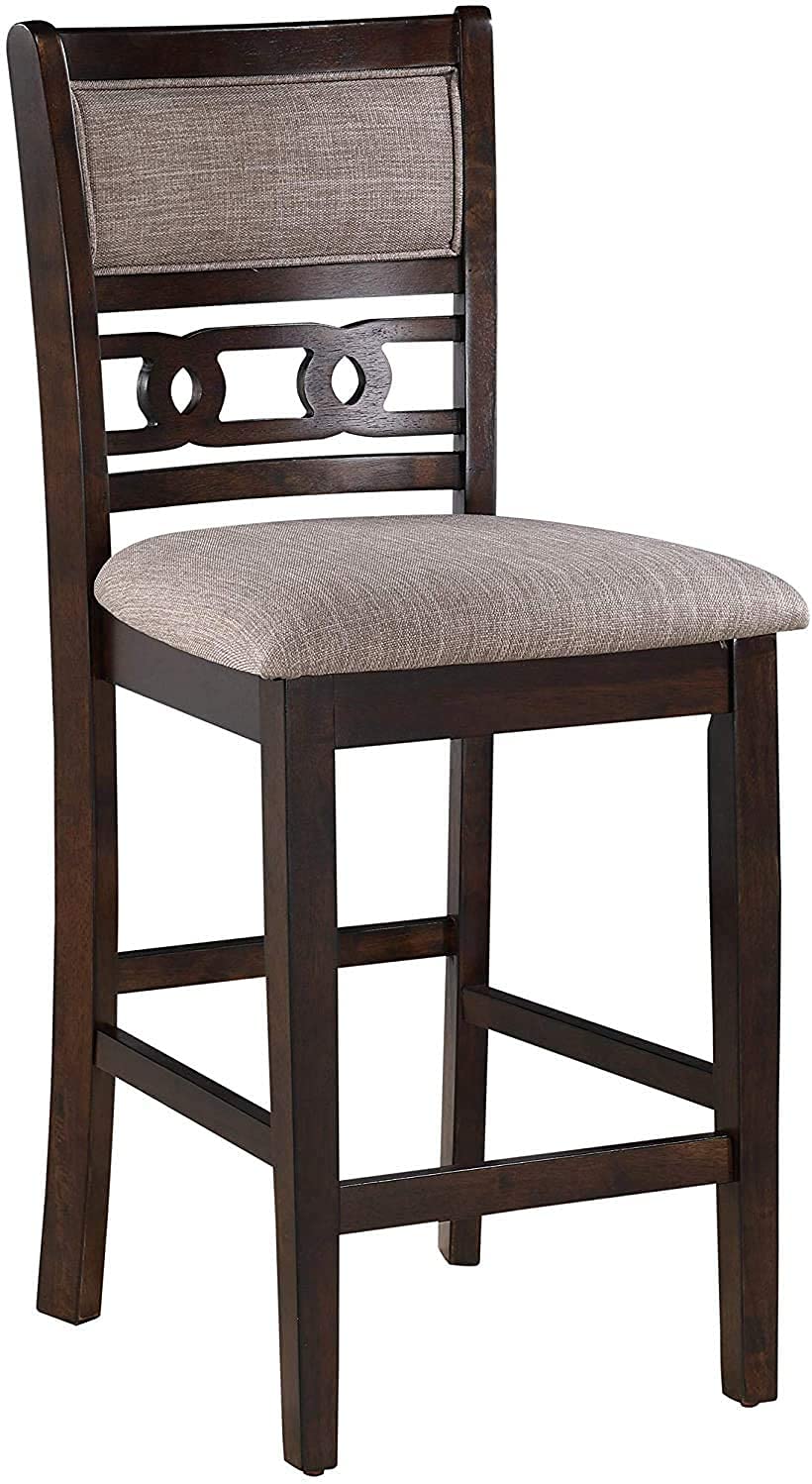 New Classic Furniture Gia 5-Piece Dining Table with Four Chairs, 42" Counter Set, Cherry