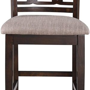 New Classic Furniture Gia 5-Piece Dining Table with Four Chairs, 42" Counter Set, Cherry