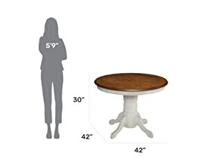 French Countryside Oak/ White 42" Round Pedestal Table by Home Styles