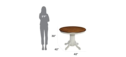 French Countryside Oak/ White 42" Round Pedestal Table by Home Styles