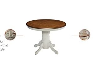 French Countryside Oak/ White 42" Round Pedestal Table by Home Styles