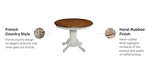 French Countryside Oak/ White 42" Round Pedestal Table by Home Styles