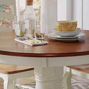 French Countryside Oak/ White 42" Round Pedestal Table by Home Styles