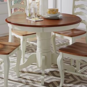 French Countryside Oak/ White 42" Round Pedestal Table by Home Styles