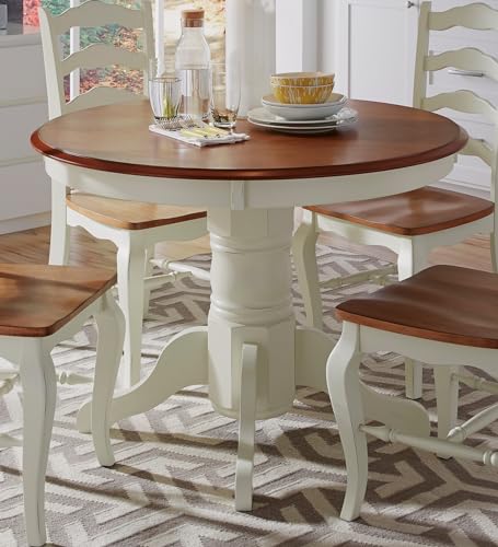 French Countryside Oak/ White 42" Round Pedestal Table by Home Styles