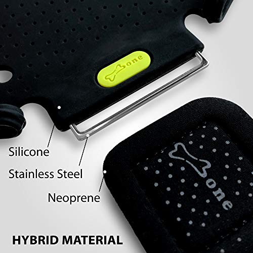 【Bone】 Run Tie Running Armband Phone Holder, Cell Phone Arm Band for Apple iPhone 14 13 12 11 Pro Max Mini XS XR X 8 7 6 Plus Galaxy S10 S9 S8 Smartphone, Phone Size 4-6.7" Black XL