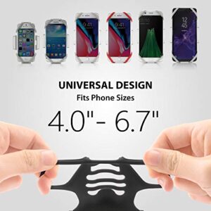 【Bone】 Run Tie Running Armband Phone Holder, Cell Phone Arm Band for Apple iPhone 14 13 12 11 Pro Max Mini XS XR X 8 7 6 Plus Galaxy S10 S9 S8 Smartphone, Phone Size 4-6.7" Black XL