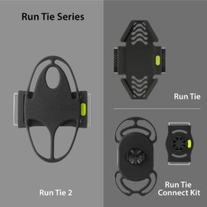 Bone Run Tie 2 Phone Holder for Running Armband Universal Cell Phone Holder, Running Arm Bands for Cell Phone Size 4.7-7.2 Inches for iPhone15 14 13 12 11 Samsung Galaxy (Black -L/Arm 9.8-15.7")