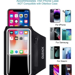 Phone Holder Running Armband for iPhone 15 14 13 12 Pro Max/Plus, with Zipper Pouch for Earphone Key & Card Slot, Gym Running Workouts Exercise Phone Arm Band for Android Samsung for 6.8" Phones